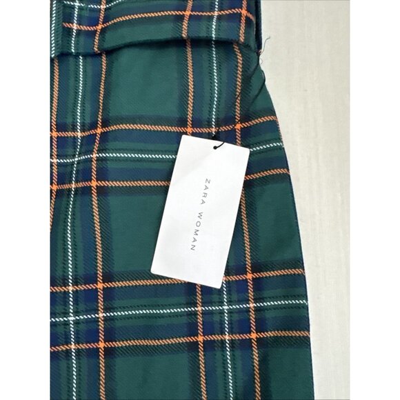 Zara Green Plaid Pencil Skirt Medium - Picture 3 of 5